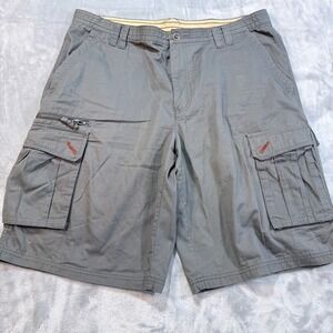 Columbia Sportswear Mens Cargo Shorts Gray Size 38 Zip Pockets Outdoor Hiking